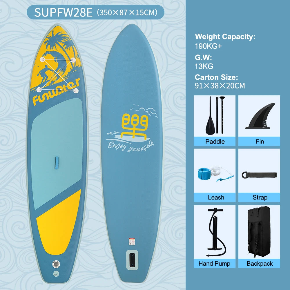 FunWater 11' Sup Board Inflatable Surfboard Stand Up Paddle Board