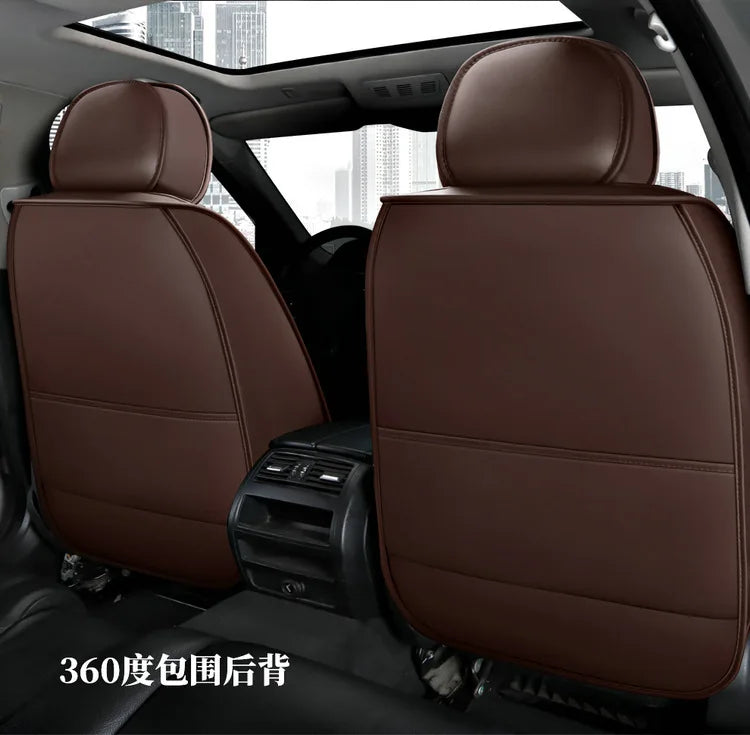 All Season Genuine Leather Full Coverage 5-Seater Car Seat Covers Summer Ready Universal Fit for Cars SUVs Trucks Premium Auto