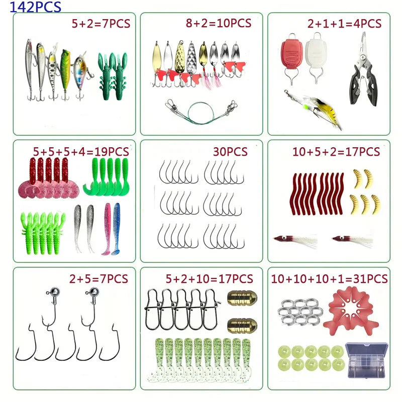 Fishing Lure Set 18/21/59/142pcs
