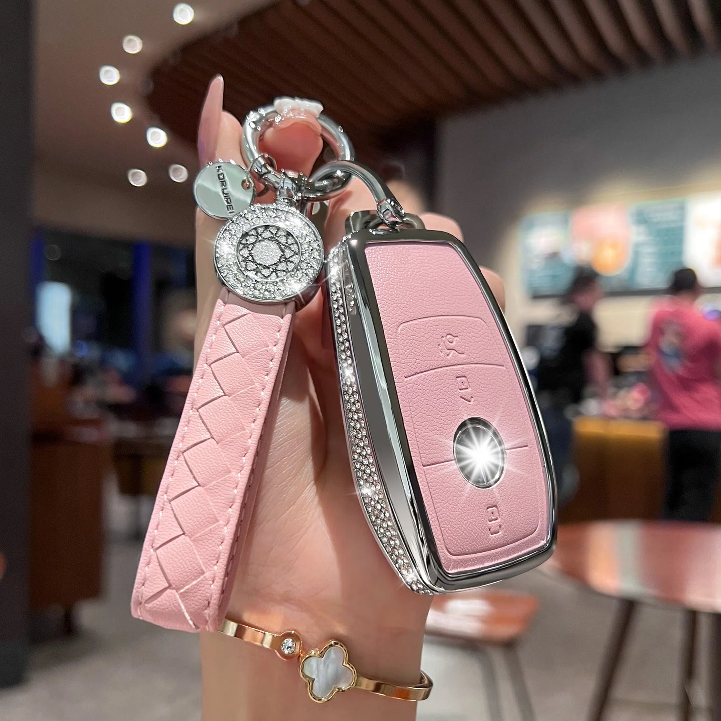 for Mercedes Benz Key Fob Cover with Keychain,