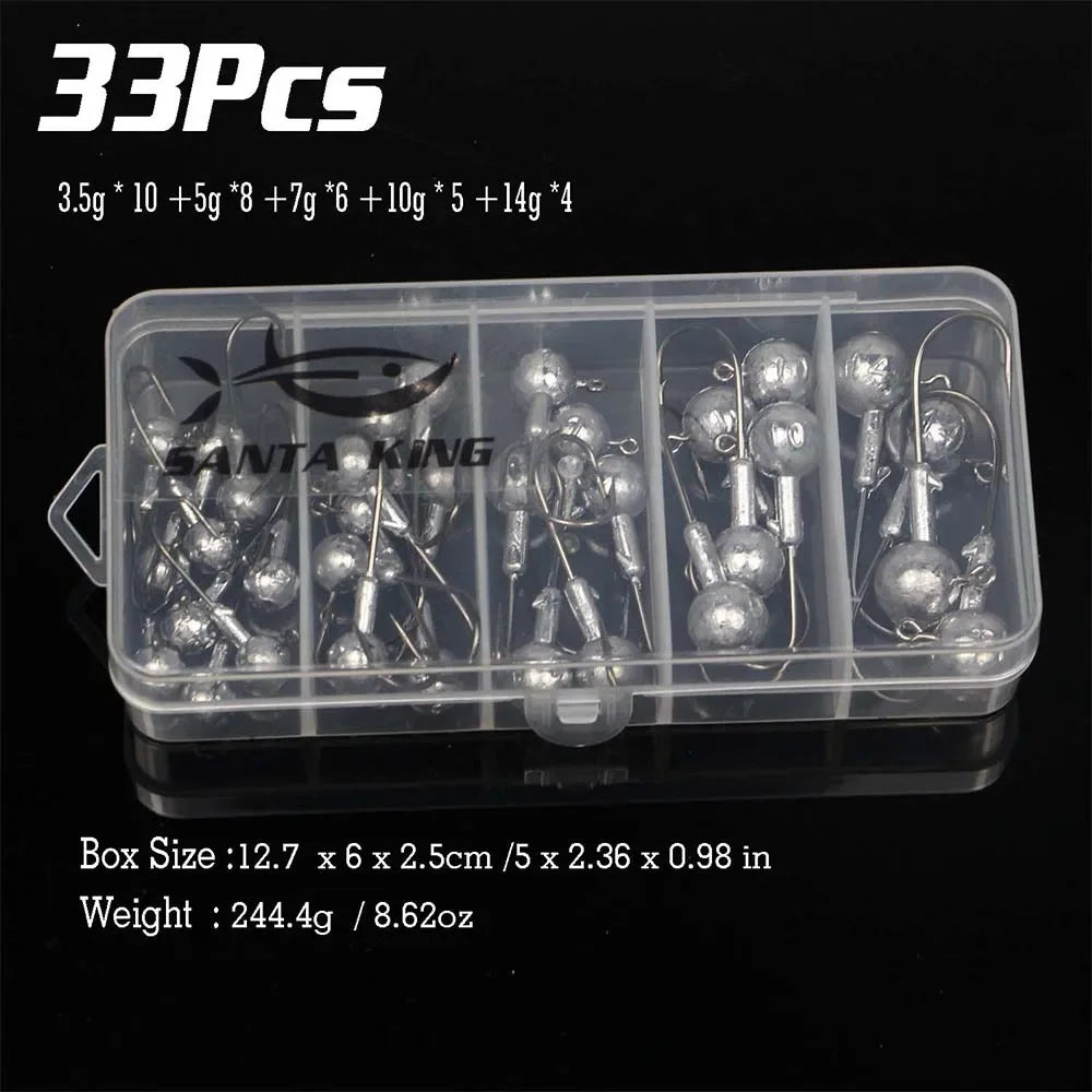 SantaKing 33/70Pcs Jig Heads Fishing