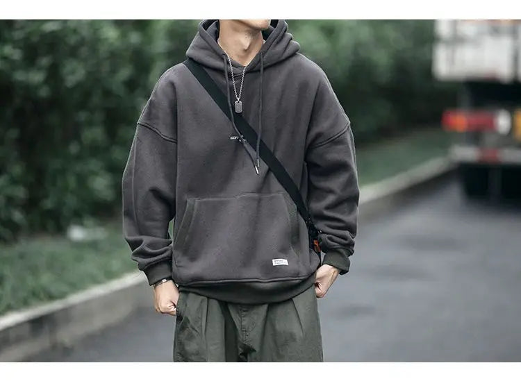 Slouchy hooded sweaters for men in winter American knitwear