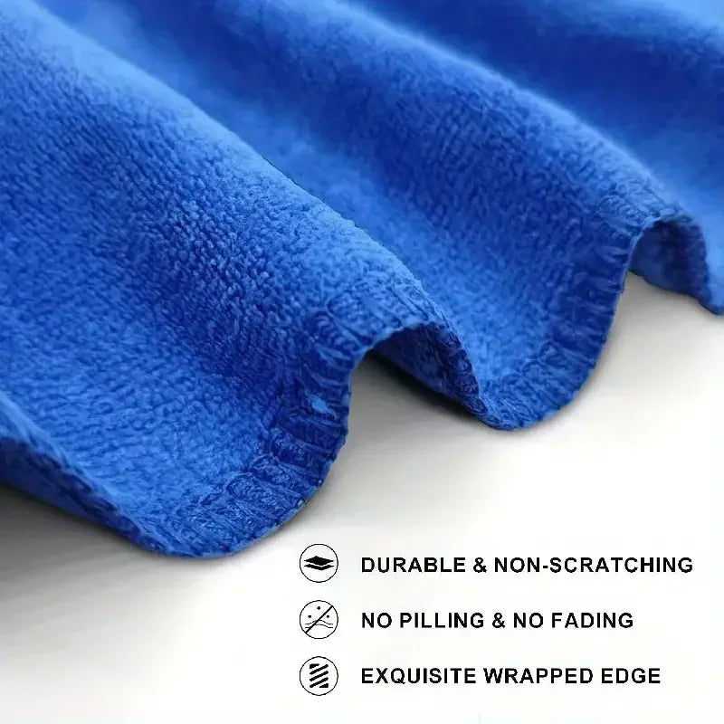 200pcs Microfiber Towels Car Wash Drying Cloth Blue Car Care