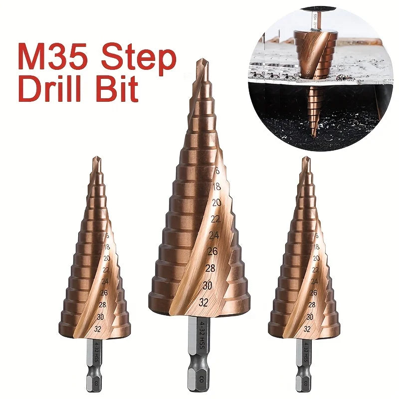 4-12/4-20/4-32mm M35 Cobalt Step Drill Bit Tapered HSS-CO