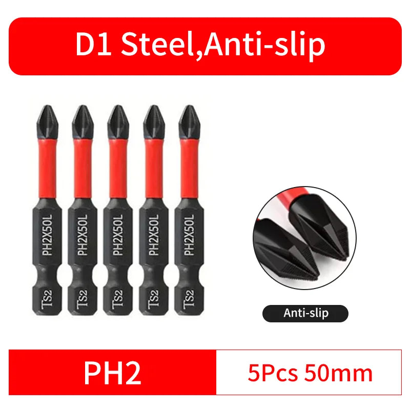 6/12 Pcs Magnetic Screwdriver Bits Non-slip Shockproof