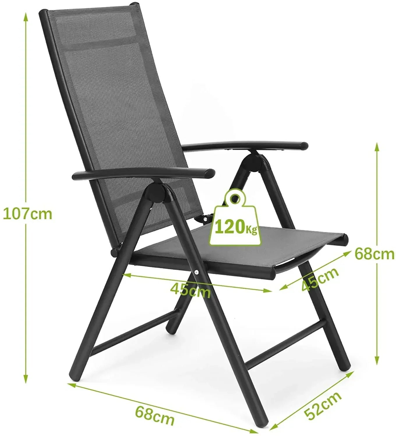 Homfa 2PC Balcony Chairs Set Garden Chairs Folding Chair 7-Way