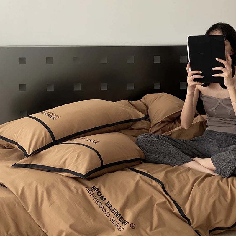 200x230 Modern Washed Queen Duvet Cover Set with Sheet