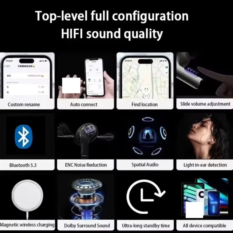 2025 New for IOS18 semi-in-ear wireless Bluetooth headphones Air4