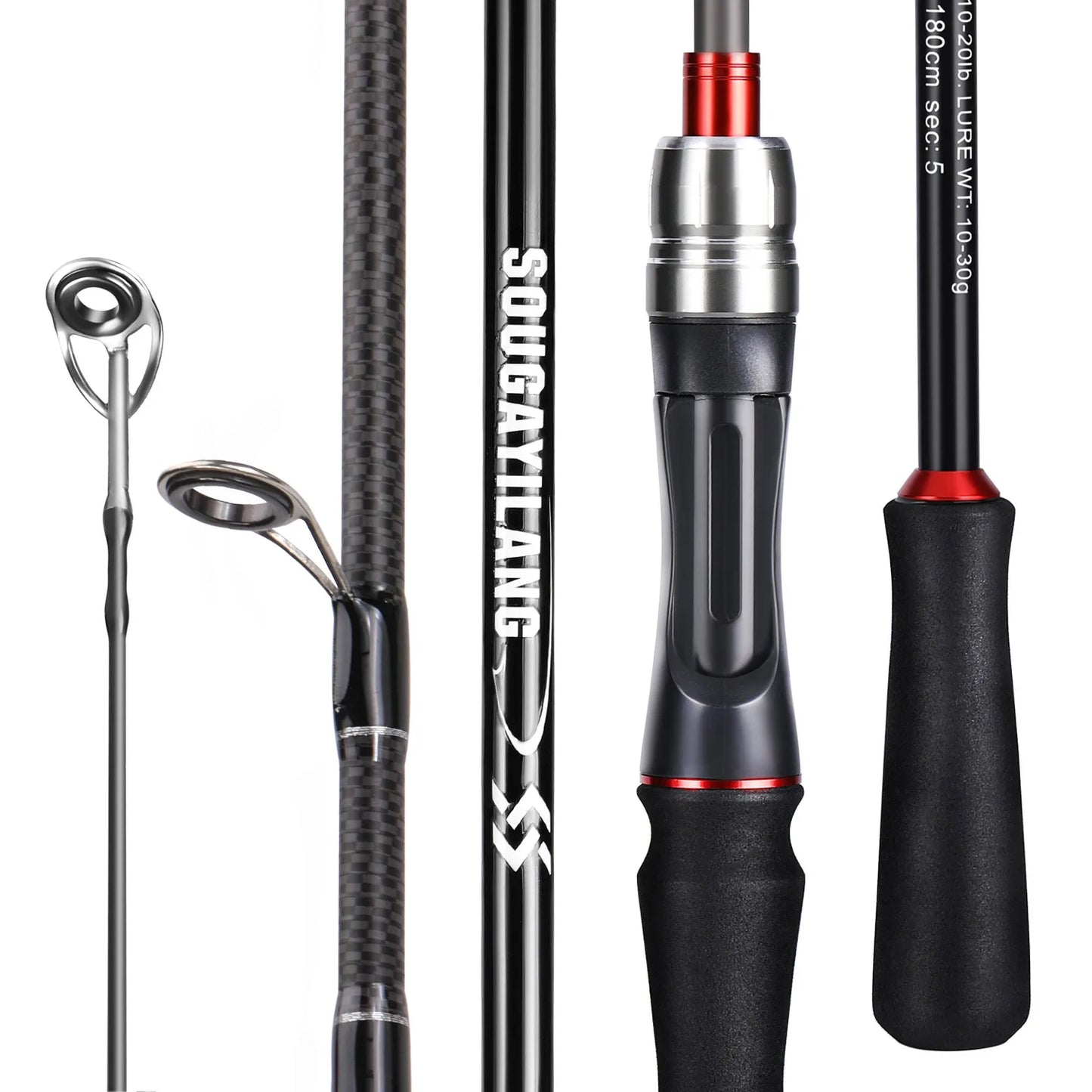 Sougayilang 5 Sections 2.1m Spinning Casting Fishing Rods