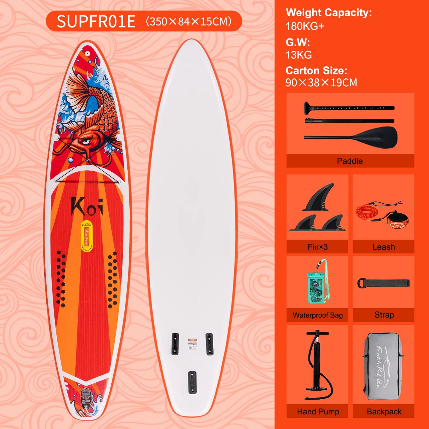 FunWater 11' Sup Board Inflatable Surfboard Stand Up Paddle Board