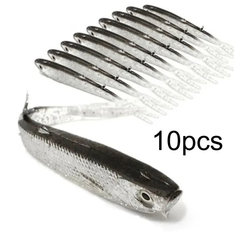 Soft Bait Fish Swimbait Fork Tail With Hook& Without Hooks Fishing