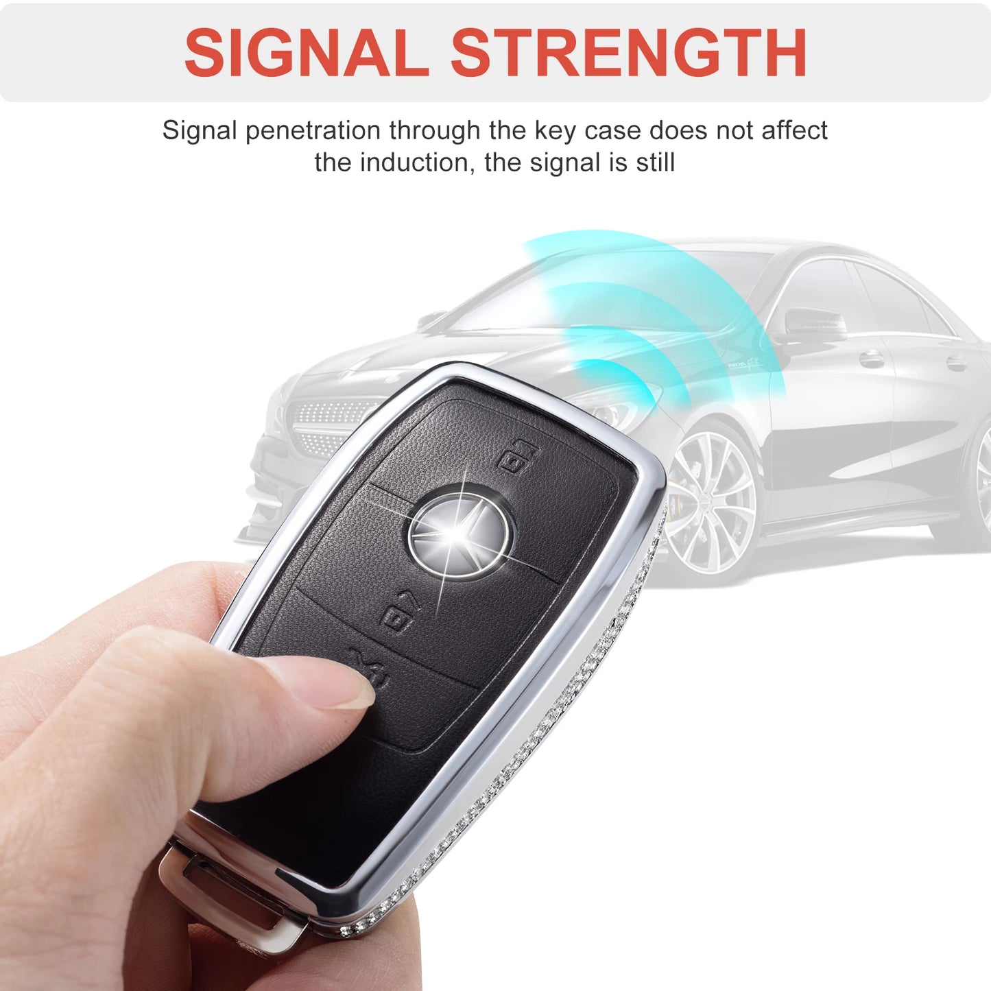 for Mercedes Benz Key Fob Cover with Keychain,