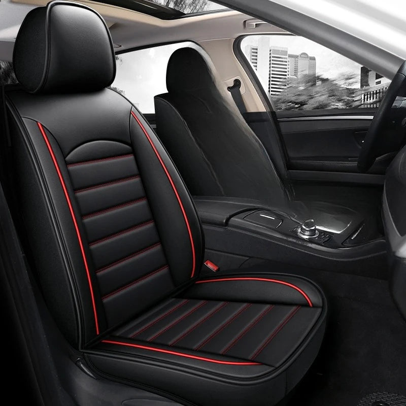 All Season Genuine Leather Full Coverage 5-Seater Car Seat Covers Summer Ready Universal Fit for Cars SUVs Trucks Premium Auto