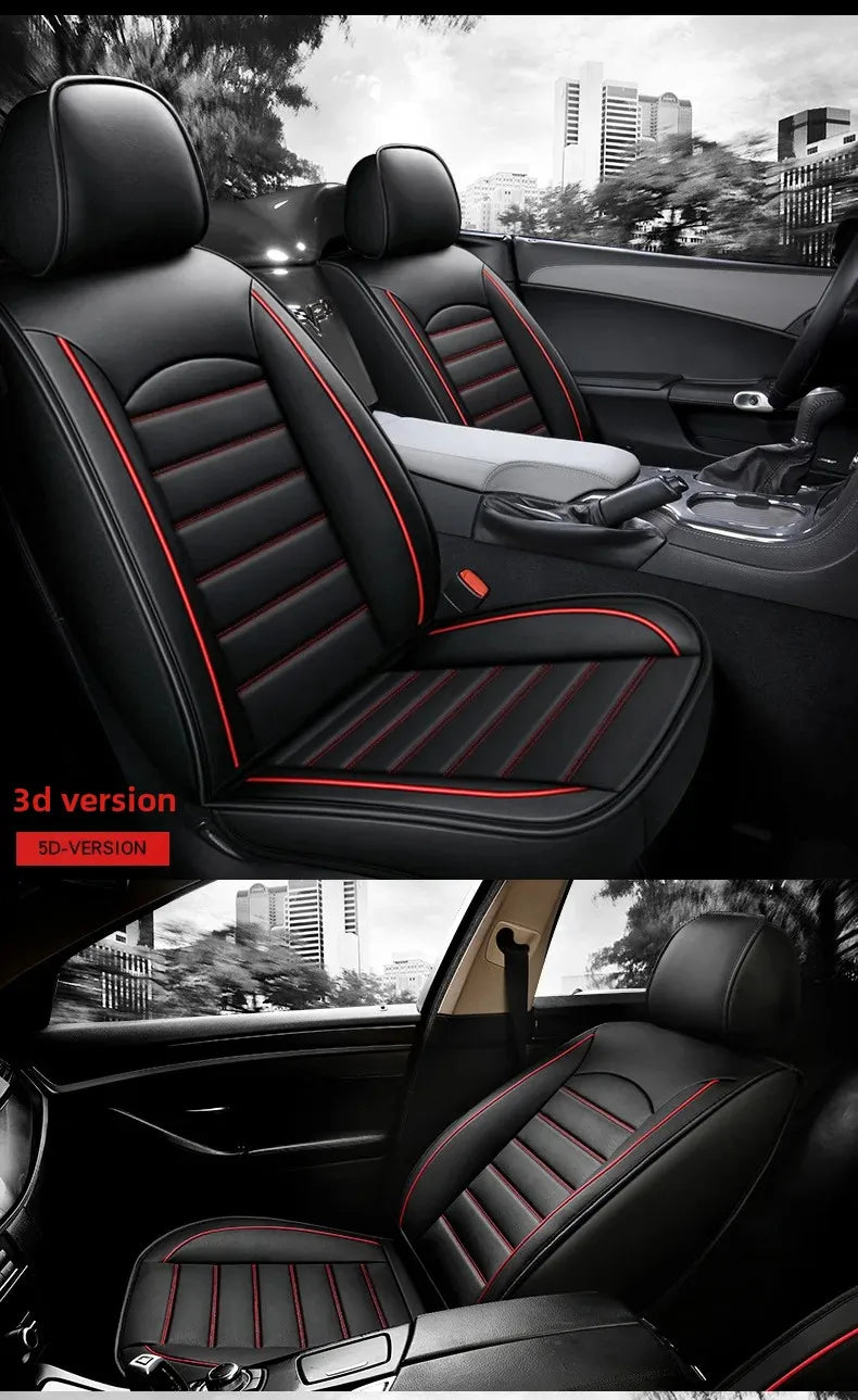 All Season Genuine Leather Full Coverage 5-Seater Car Seat Covers Summer Ready Universal Fit for Cars SUVs Trucks Premium Auto