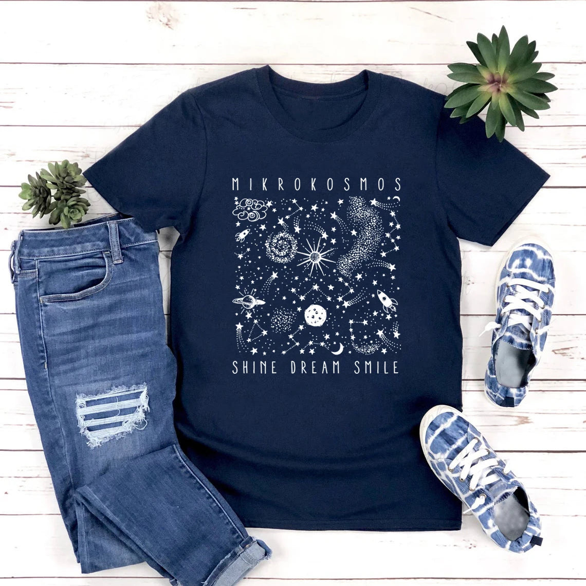 Mikrokosmos Graphic T Shirts Shine Dream Smile Tee Twinkling