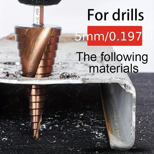 4-12/4-20/4-32mm M35 Cobalt Step Drill Bit Tapered HSS-CO