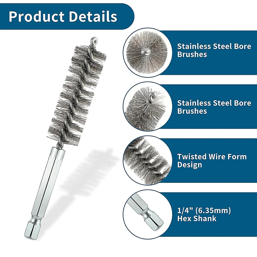 Set van 6 cosmetische reinigingsborstels met 1/4"