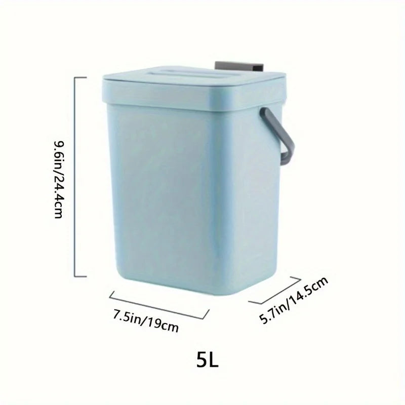 Space-Saving Quiet-Close Trash Can - 3/5L,