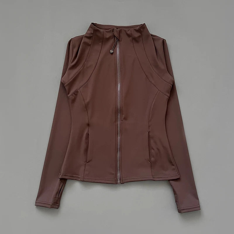 Quick Dry Stand Up Collar Fitness Jacket For Women