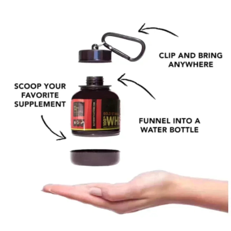 Portable Protein Powder Container Pill Organizer