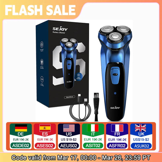 SEJOY Shaver Men USB Electric Shaver Powerful Beard Electric
