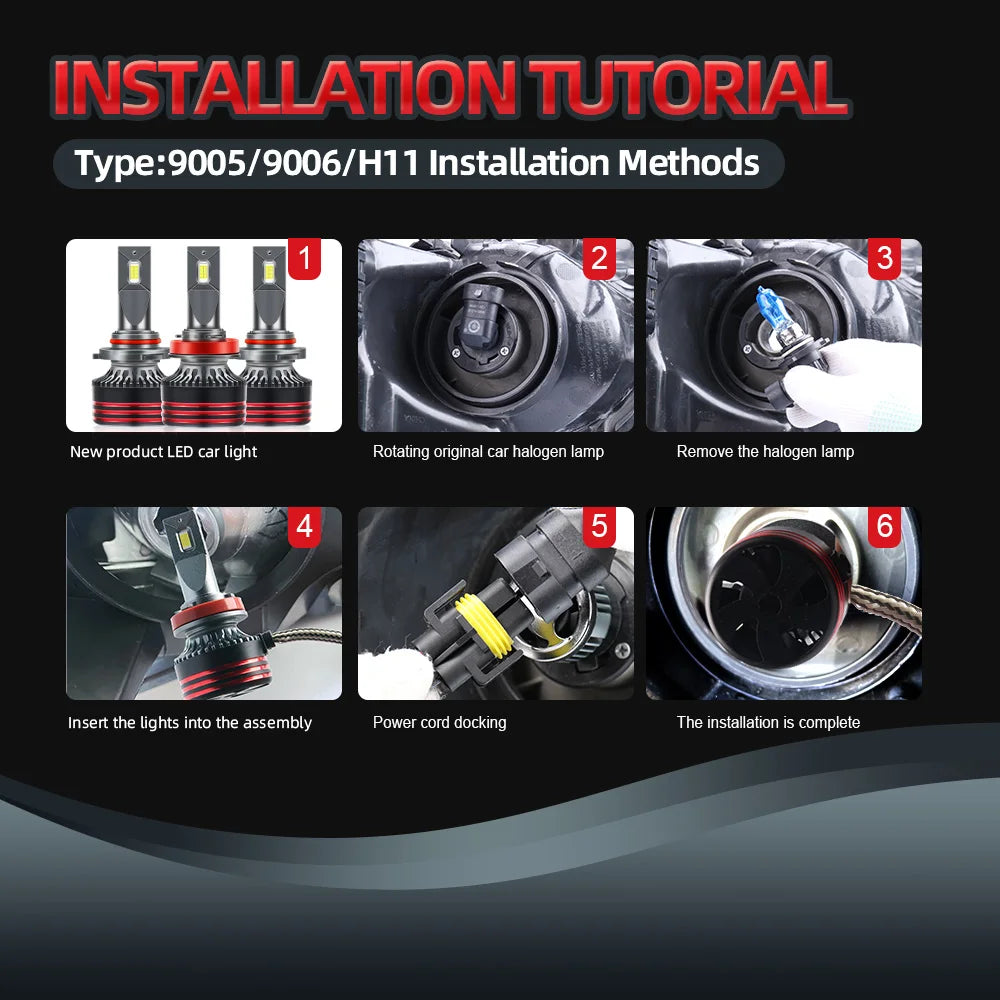H1 H7 H11 LED Headlight 9005 9006 9007 H13 H4 LED