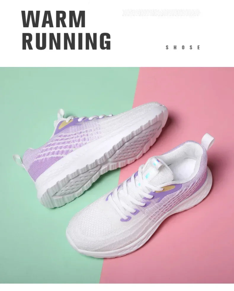 Women's Sports Shoes Spring 2025 New Knitted Casual Fashionable