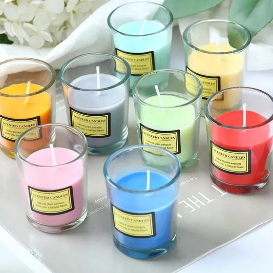 Plant wax scented candle gift box soybean candle glass