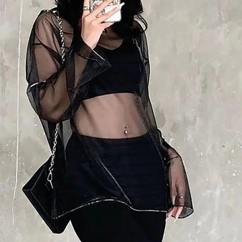 See Through T Shirts For Women Y2k Clothes Sexy Crop