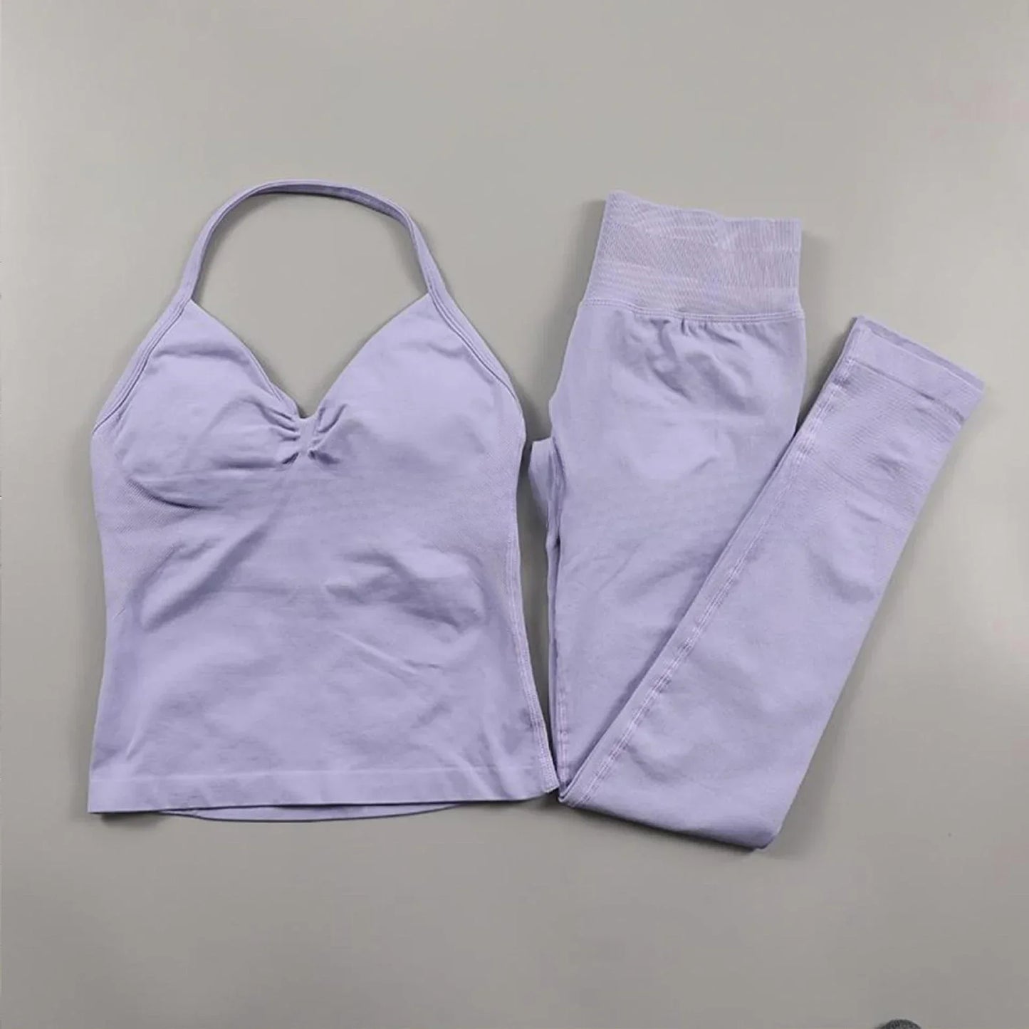 Fitness Girl Yoga Ladies 2-piece Set Long Neck Halter