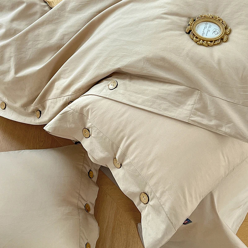 100% Washed Cotton Duvet Cover 2/3Piece Luxury Soft Bedding Set
