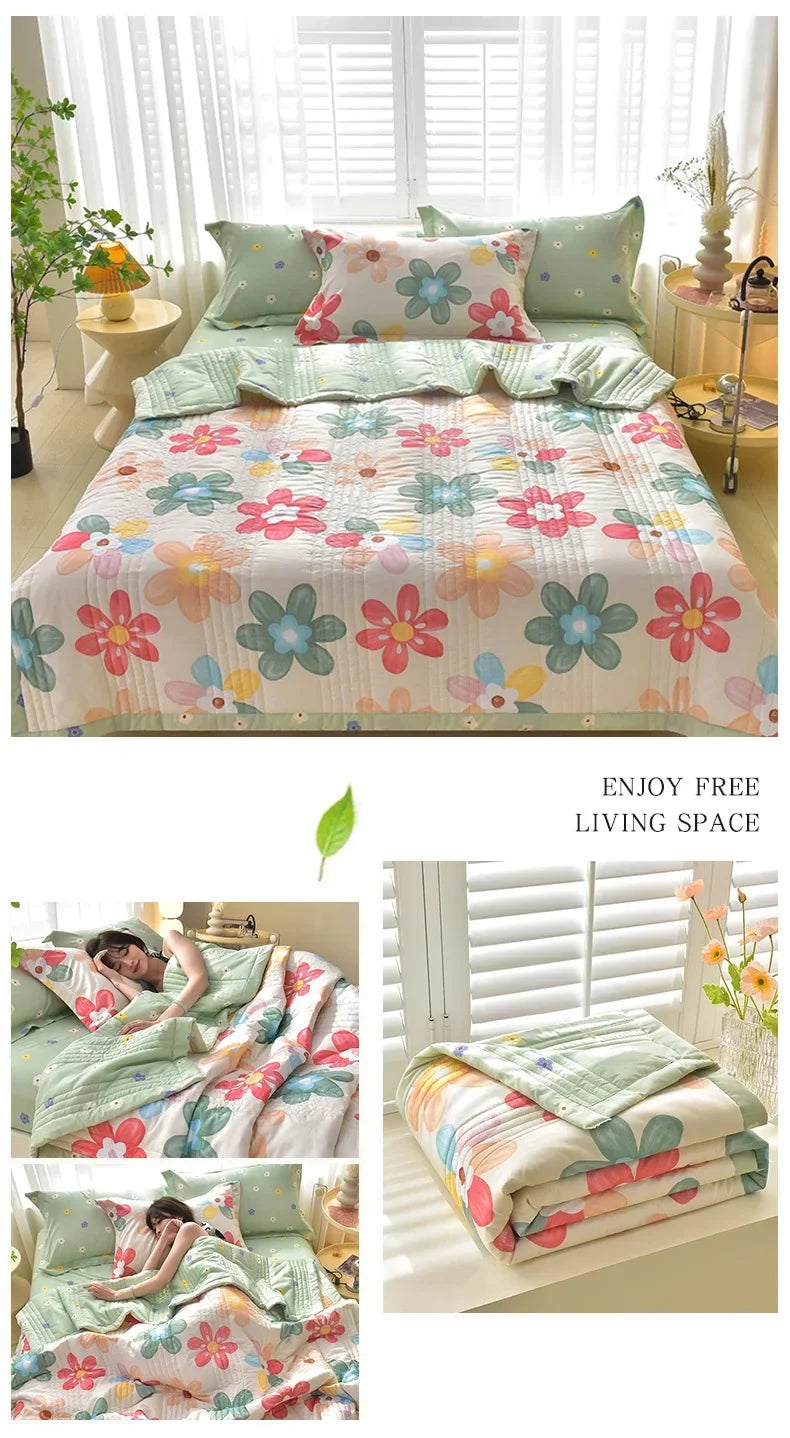 Duvet for Summer Double Bed Linen Quilted Bedspread 150X200