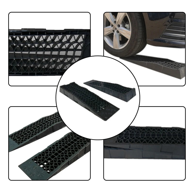 2pcs 5000KG Capacity Heavy Duty Car Ramps 70cm Plastic Portable