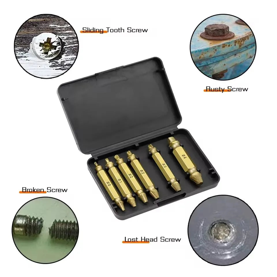 Damaged Screw Extractor Set HSS Drill Bit Stripped Broken