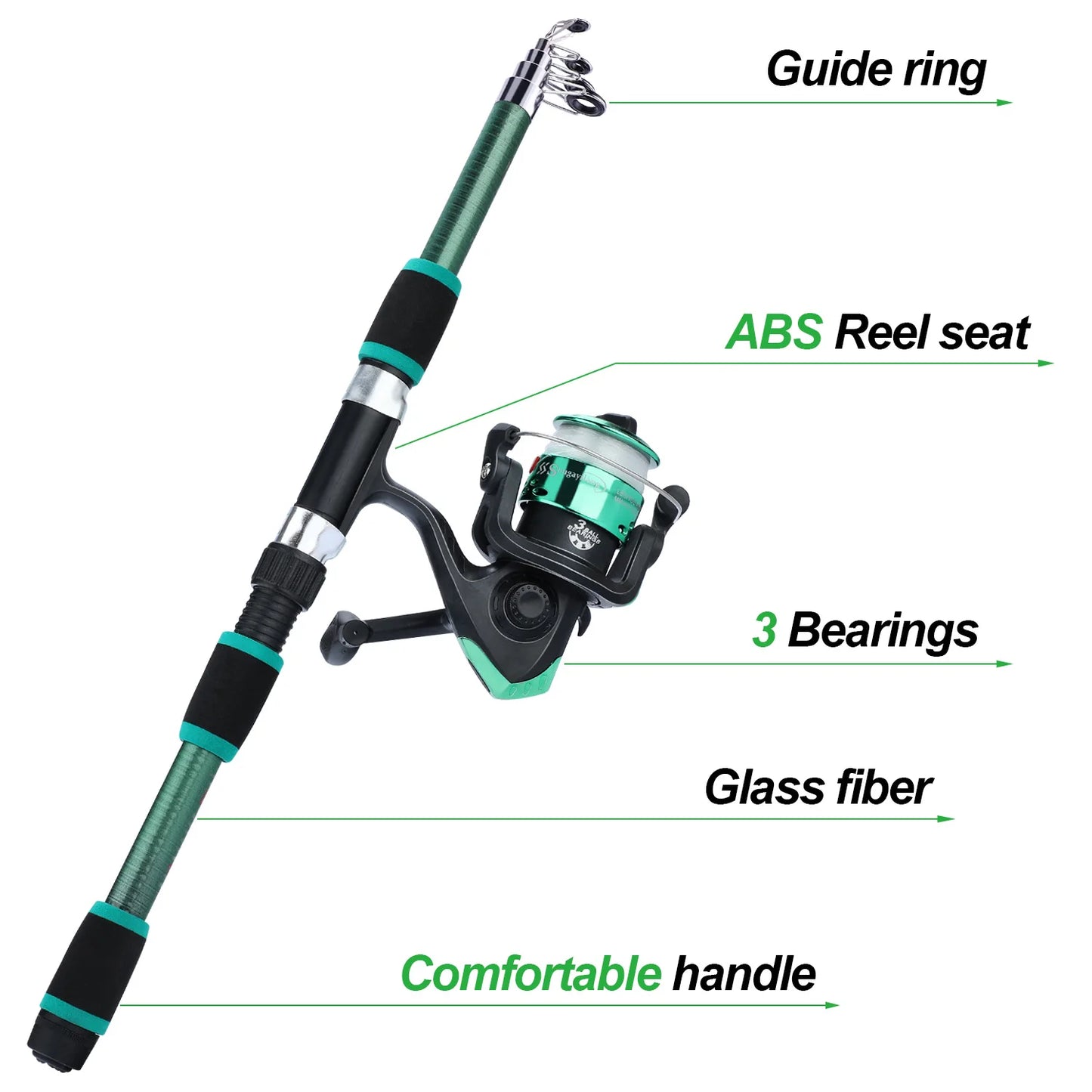 Sougayilang Spinning Fishing Rod and Reel Combo1.8M