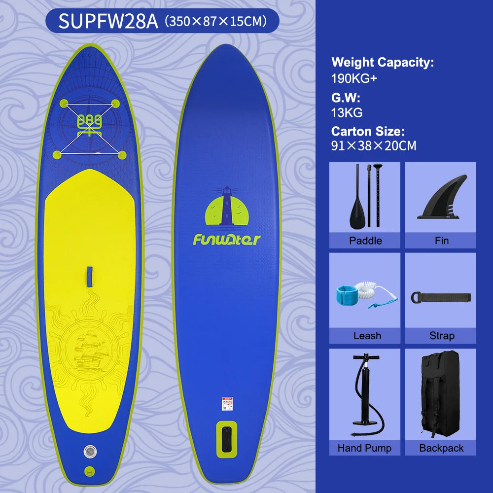 FunWater 11' Sup Board Inflatable Surfboard Stand Up Paddle Board