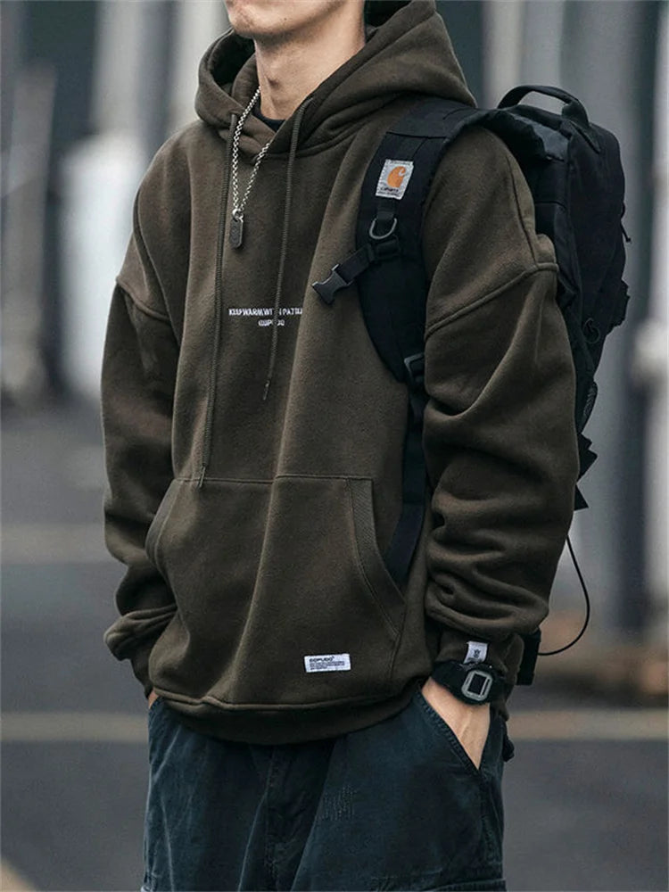 Slouchy hooded sweaters for men in winter American knitwear