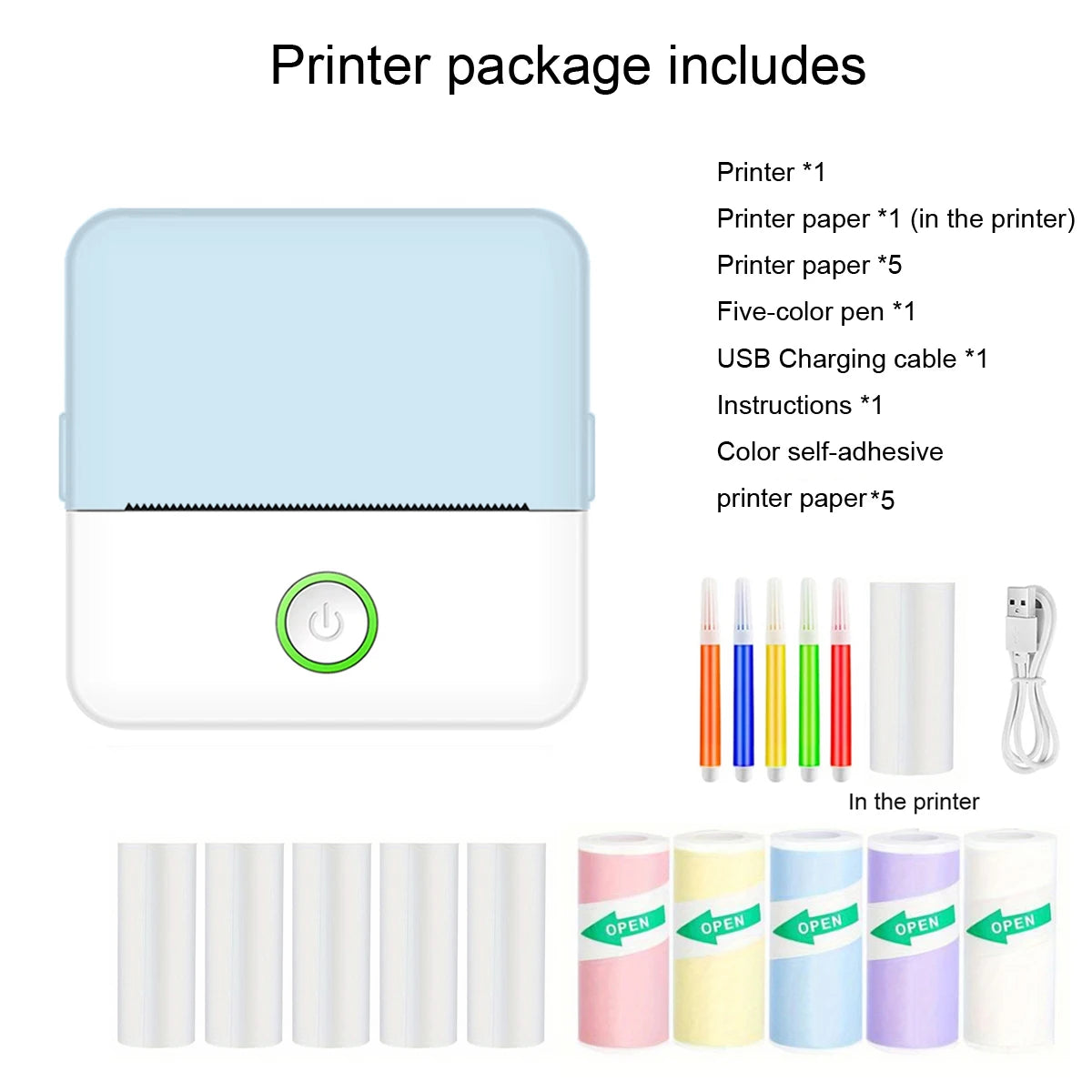 Mini Printer, Inkless Sticker Maker,