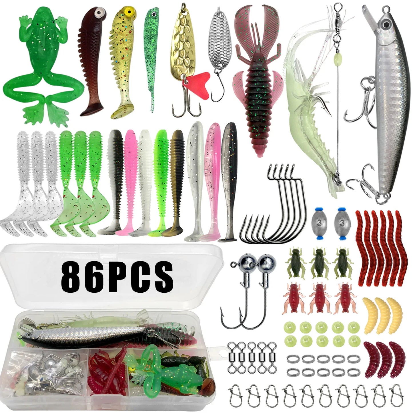 Fishing 86/88/136/149/366pcs Fishing Lure Kit