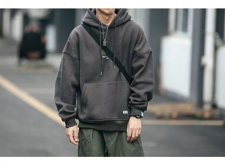 Slouchy hooded sweaters for men in winter American knitwear