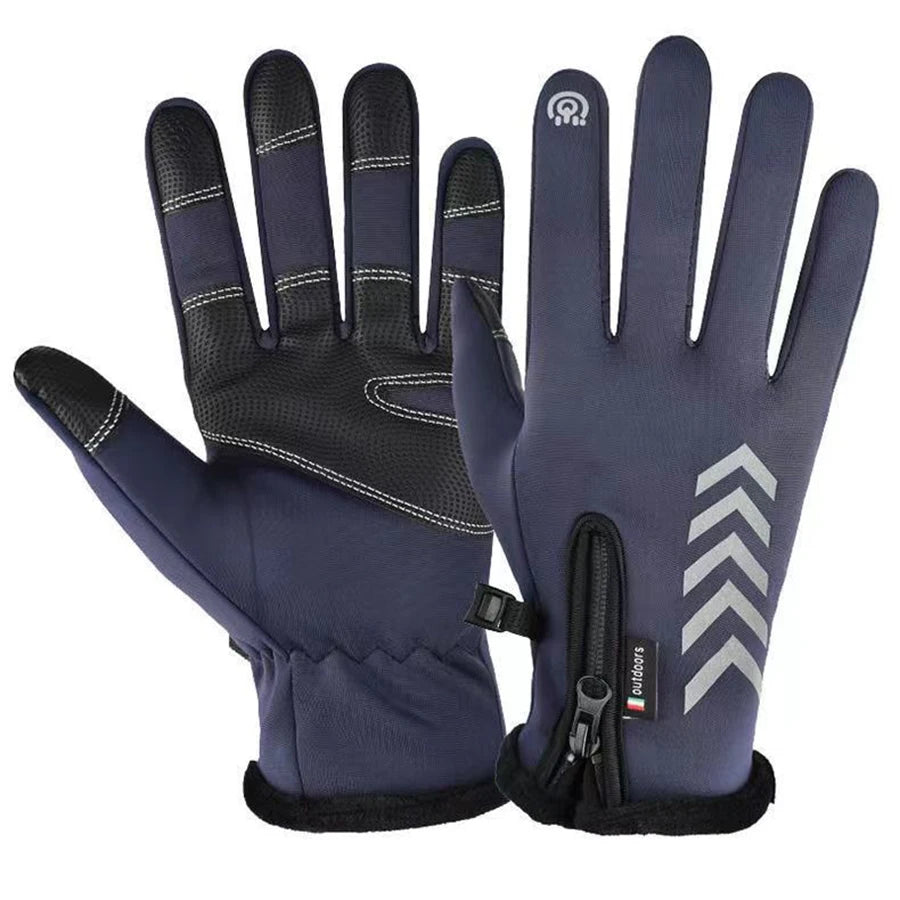 Cycling gloves for warmth, winter skiing, men's and women's cold and waterproof