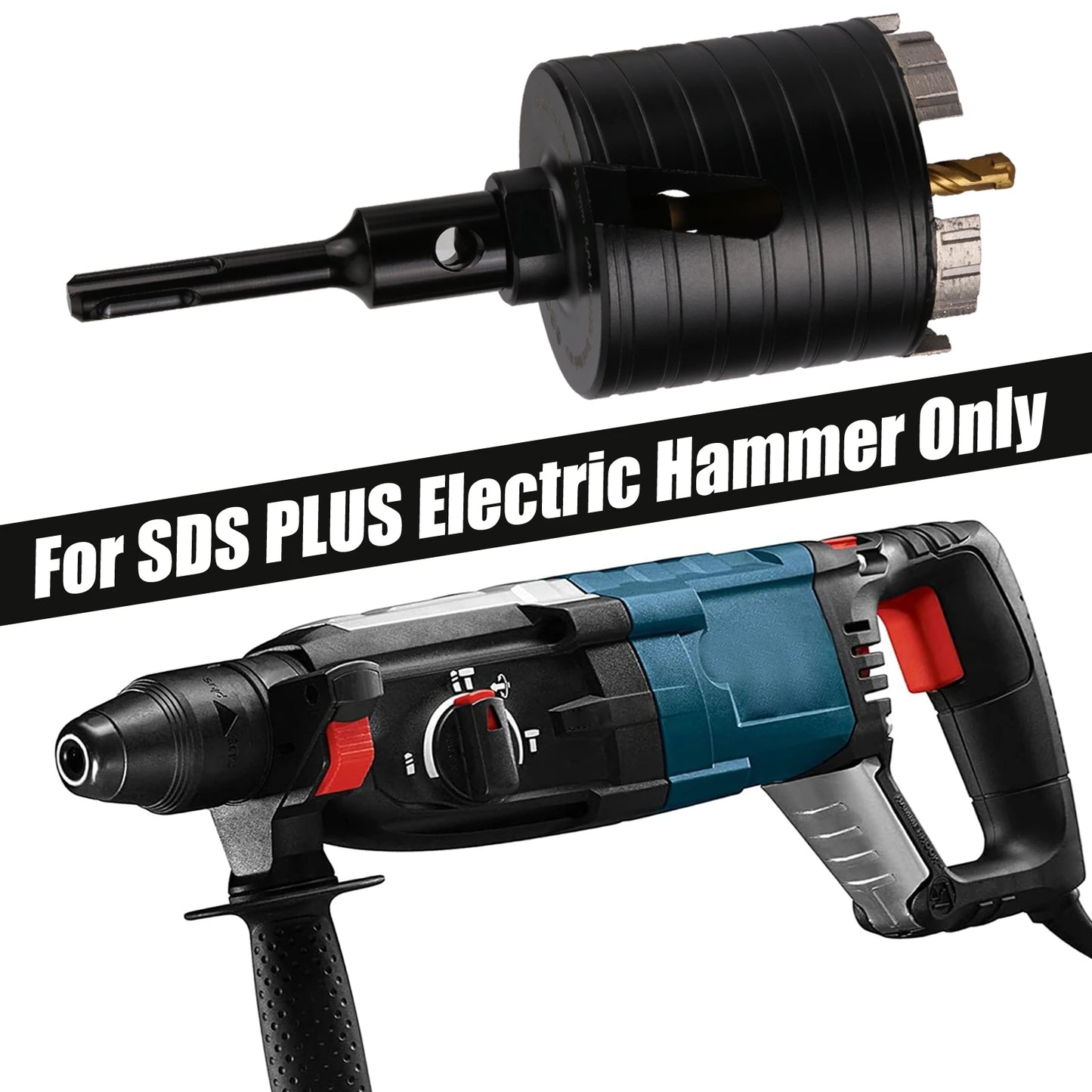 Dry Diamond Core Drill Bit Hole Saw with SDS Plus Adapter