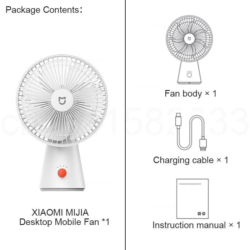 XIAOMI MIJIA Desktop Mobile Fan，Desktop Handheld Two In One