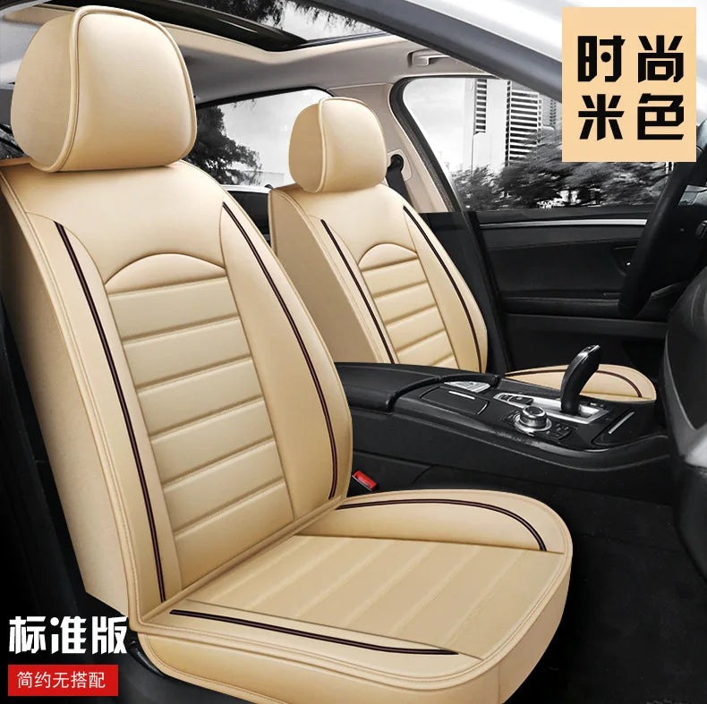 All Season Genuine Leather Full Coverage 5-Seater Car Seat Covers Summer Ready Universal Fit for Cars SUVs Trucks Premium Auto
