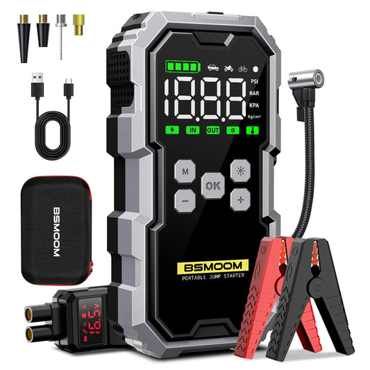 Car Jump Starter With Air Compressor LCD Screen