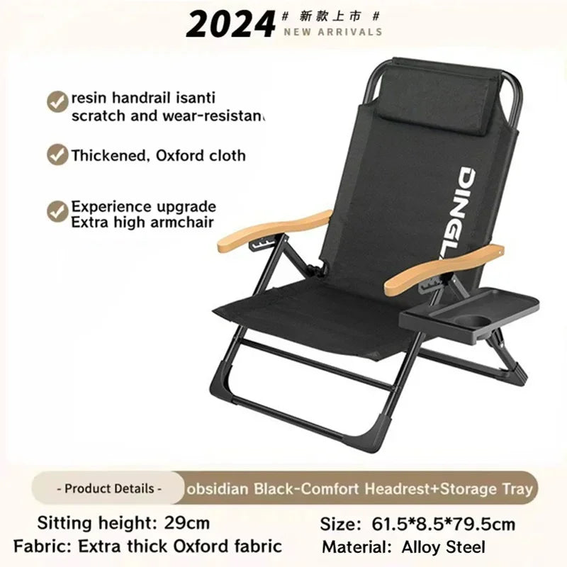 Angle Adjustable Camping Chair with Detachable