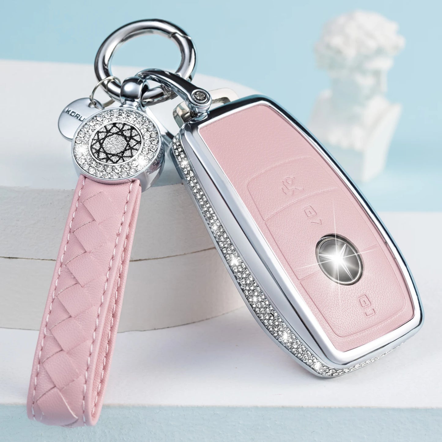 for Mercedes Benz Key Fob Cover with Keychain,