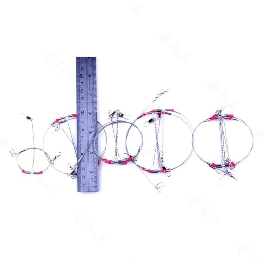 Stainless Steel Fishing Rigs Wire Leader Rope Line Swivel