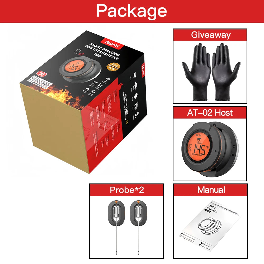 WENMEICE Wireless Bluetooth Meat BBQ Thermometer For Oven Grill Smoker
