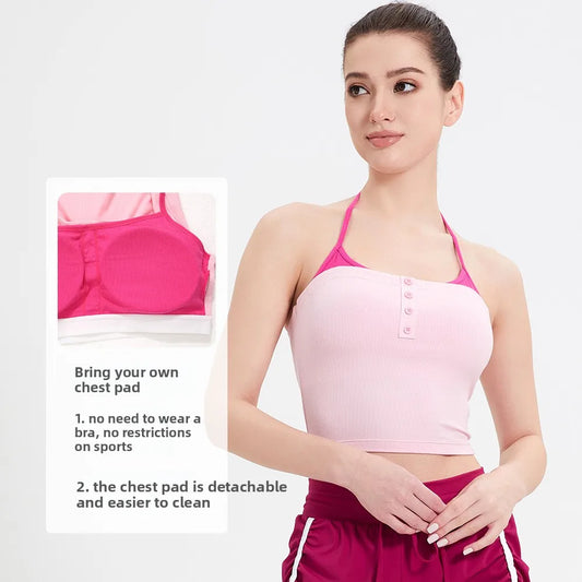 Sports Vest for Women with Chest Cushion,